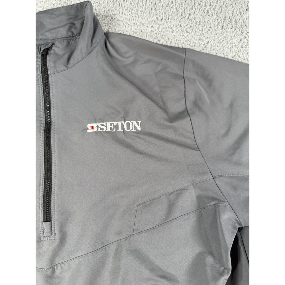 Nike Seton Jacket Mens Large Gray Quarter Zip Windbreaker NCAA Baseball Pullover - Picture 6 of 15